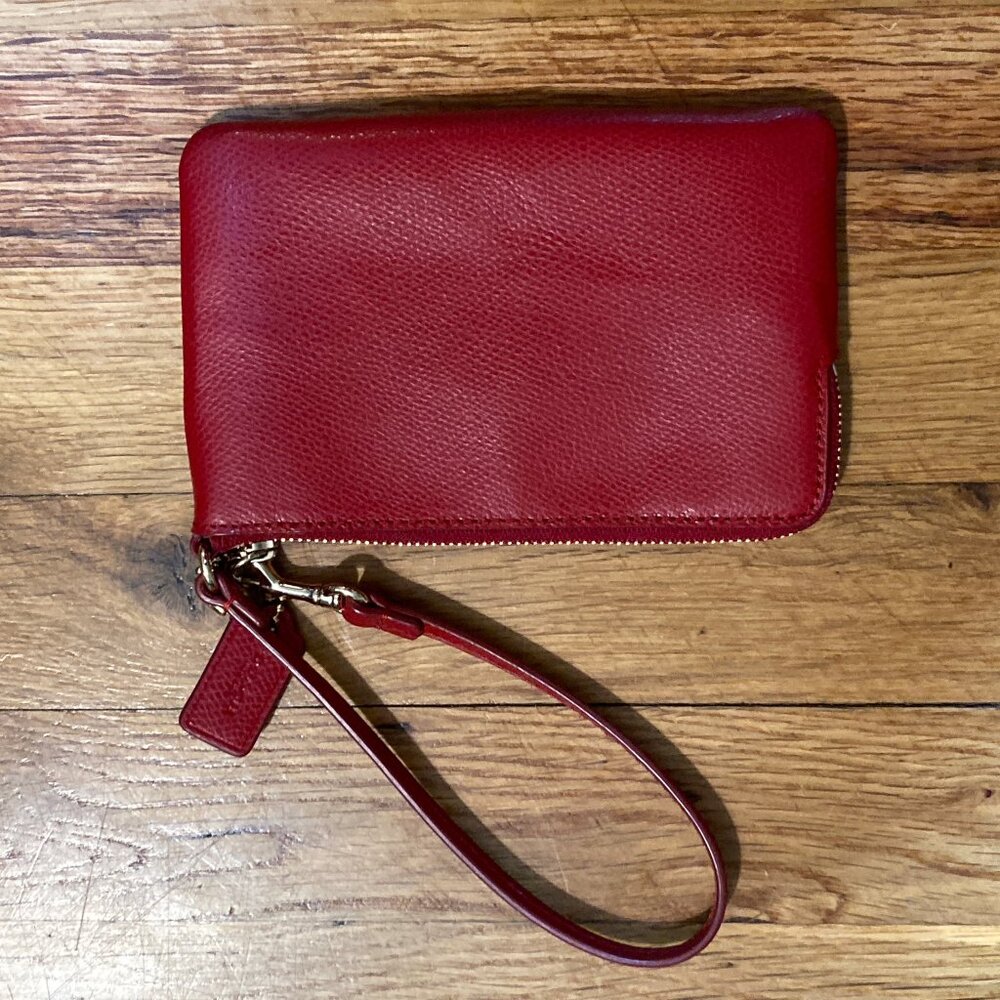 Red Coach Wristlet - Picture 8 of 11